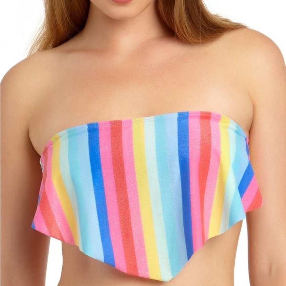 California Wave Shiny Handkerchief Bikini Swim Top - Picture 2 of 9